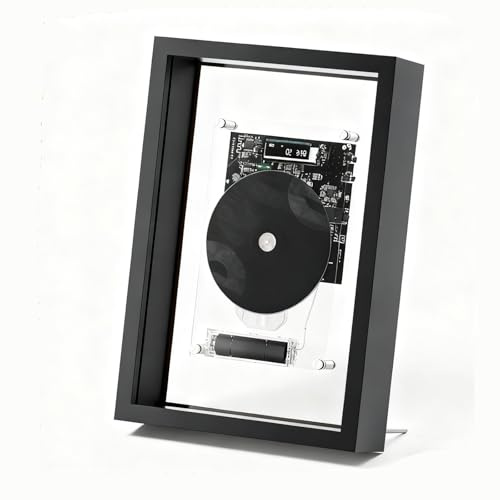 Music Frame Cd Player, Wall Mountable Cd Decorative Photo Frame, Multifuctional Wall Mounted Music Cd Player, Music Decorative Photo Frame, 5.0 Bluetooth/3.5mm AUX Output, Without Speakers(Black)