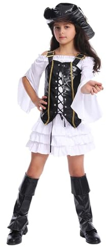 Piratin Kostüm Deluxe - Kolonial Kollektion für Mädchen Korsar, Seeräuber - Zubehör für Kostüm - Lustige Kostüme für Deine Partys Karneval