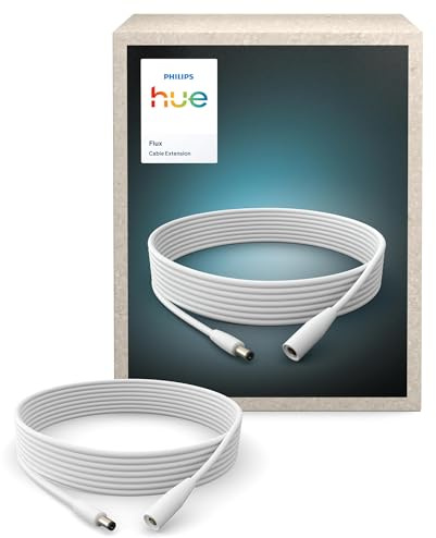 Hue Flux LED-ljusslinga förlängningskabel, 5 meter | Tillbehör, flexibel inomhusbelysning, minimalistisk design, enkel installation, säker lågspänningsinstallation (IP20)