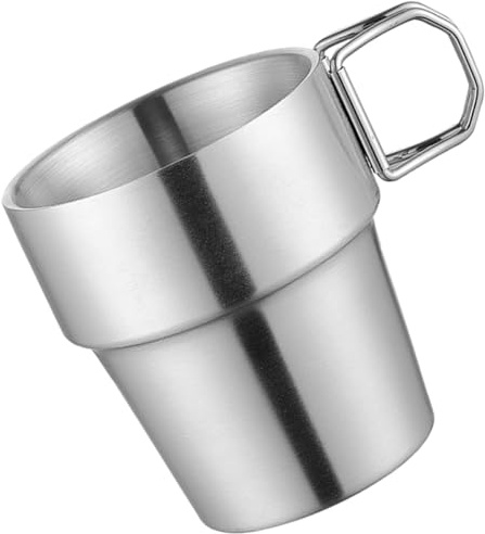 YARNOW Mug de Camping en Acier Inoxydable 300Ml Poignée Portable pour Randonnée et Activités de Plein Air