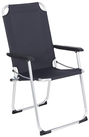Well Home Silla Plegable de Camping/Playa 53x54x90cm Aluminio con Refuerzo Interior de Acero, poliéster 600D Azul Muy Oscuro, Asiento 44cm hasta 110kg