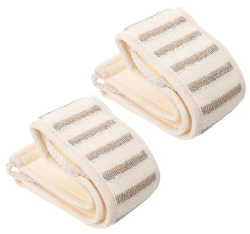 FESTFENDS Rückenschrubber zum Entfernen Abgestorbener Peeling 2 Stück pack aus Leinen Extra Langes Badehandtuch für Damen und für Reise und Outdoor