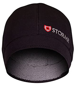 STORMR Unisex Typhoon Neoprene Watch Cap Waterproof Windproof 2mm Micro-Fleece Lined Fishing Beanie, Black, X-Large