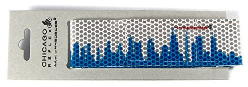 44spaces Türkises Chicago Skyline Motiv Design Reflektorband Reflexband Buntes Fahrrad Outdoor Zubehör mit Klett