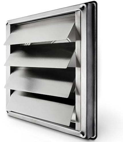 calimaero® VKE 125mm Rejilla de Ventilación Aire Externo de Acero Inoxidable del Louvre Láminas
