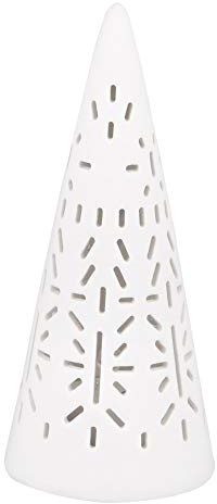 Räder Living Mini LED Lichttanne aus Porzellan mit Lochmuster in der Farbe Weiß, Maße: 9,5 cm x 4 cm, 89866