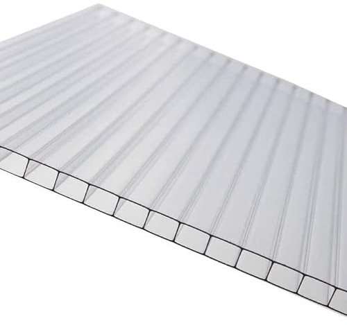 10x Double-Walled Polycarbonate Greenhouse Roofing Sheet - 4mm Thick - 61x122 cm - High Thermal and Sound Insulation - Weather and UV Resistant - Easy to Cut and Drill (UK Mainland Only)