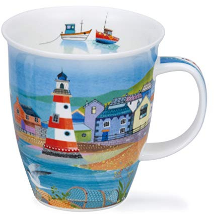 Dunoon Taza de porcelana fina con forma de Nevis, fabricada en Inglaterra, apta para lavavajillas y microondas, diseño de costa