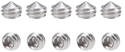 sourcing map 50Stk. M4x3mm Innensechskant Set Madenschrauben Kegelpunkt 304 Edelstahl Schraube