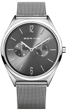 Bering Unisex Quarz Uhr | Armbanduhr 40 mm Edelstahlgehäuse und Sunray Zifferblatt | Milanaisearmband | Saphierglas | 3 ATM | 17140