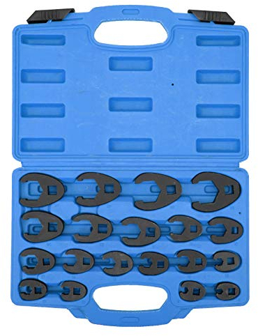 19-teiliger metrischer Krähenfußschlüssel-Satz, 8-32 mm (0,3-1,3 Zoll) Cr-Mo-Stahl-Gabelschlüssel mit Werkzeugkasten-Werkzeug