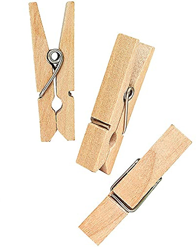 ANCLLO 100 mollette in legno da 3,5 cm, per foto e foto, foto, libri, artigianato, confezioni regalo, clip per foto in legno, mollette colorate per bucato, fai da te