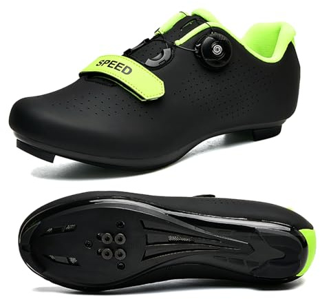 LZQpearl Einfarbige Fahrradschuhe, Rennrad Und MTB Radsport Schuhe Für Herren Damen, Professionelle Outdoor-Sneaker, Kompatibel Mit Peloton SPD/SPD-SL Und Look
