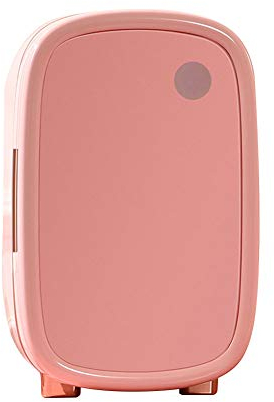 HMTE Mini réfrigérateur/réfrigérateur de Voiture cosmétique 12 litres, pour Voiture et Maison, Mini réfrigérateur Compact Refroidisseur et réchauffeur Mini congélateur à Une Porte (Rouge) (Rose)