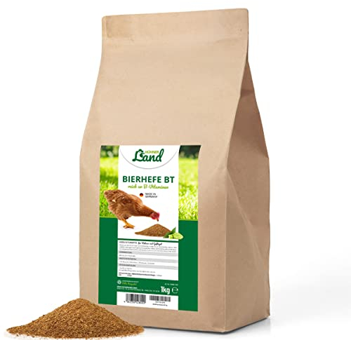 HÜHNER Land Bierhefe BT für Geflügel 1kg I Futterergänzung Bierhefe Hühner, Wachteln & anderes Geflügel, B-Vitamine, Aminosäuren, Mineralien & Spurenelemente, Unterstützt die Federbildung