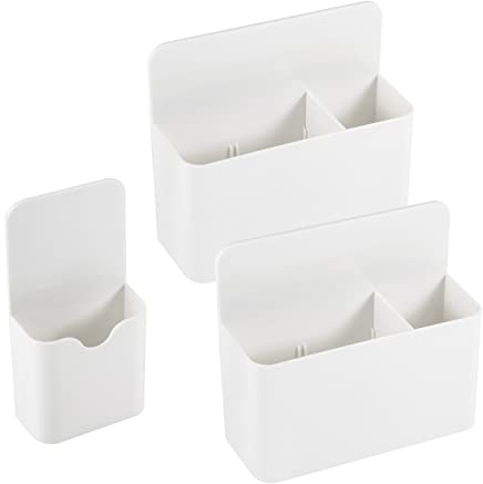 XREE 3 Stück Magnetischer Stiftehalter, Magnetisch Markerhalterung Magnet Behälter für Kühlschrank Magnettafel Zuhause Büro Schule(Weiß)