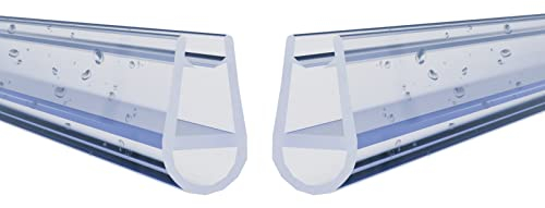 WITEN&NOCK Duschdichtungen 200cm 2er Set Ballondichtung Streifdichtung Ersatzdichtung Dichtungsprofile Duschtür Dichtung Gerade Glasstärke 5 mm 6 mm