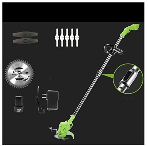 Tosaerba senza fili Tagliaerba elettrico a batteria 12V / 24V con 2xBatteria 800W Tosaerba elettrico al litio Erbacce Potenza Weeder Strumenti for potatura da giardino ( Color : 12v green Type A , Siz