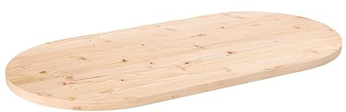 vidaXL Bordsskiva 110x55x2,5 cm oval massiv furu
