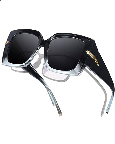 SIPHEW Polarisiert Überzieh Sonnenbrille für Brillenträger Damen Herren, Überbrille Clip on Normale Brille UV400 Schutz