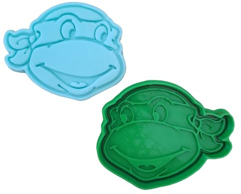 Tagliabiscotti.it - Tartarughe Ninja - Viso Donatello - Cookies cutter - Formina - Stampo per biscotti o decorazioni torte in pasta di zucchero - 8cm