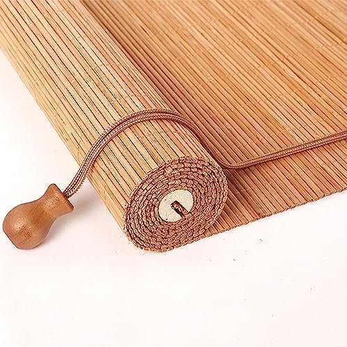 Bambusrollo - Retro Garten-Sonnenschutz Jalousien, Rollos aus Natürlichem Bambus, Raffrollo Innen, Anpassbar 60*120CM