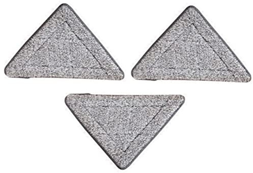 Mobestech Têtes de Balai Triangulaires de Rechange 3 Pièces en Fibre | Lavables et Réutilisables, pour Sols Durs et Céramique, Recharges Compatibles Balai de Nettoyage