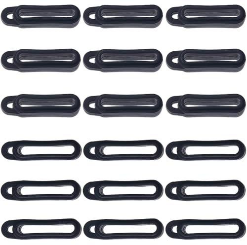 GORGECRAFT 70pcs Anneaux en Caoutchouc de Silicone Anti-Perte Noirs Support de Bande Boîtiers Réglables Polyvalents 19mm Collier Lanière Remplacement Pendentif Kit de Transport Porte-Clés Pendentif