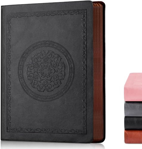 Cuaderno de Notas A5, 300 Páginas Cuaderno Vintage con 80gsm Papel Grueso Resistente Cuaderno Cuero Tapa Blanda para Escritores Diaristas Reuniones de Negocios Estudiantes Notebook 15X20.8 cm