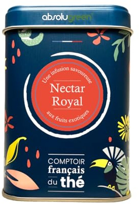 Infusion Nectar Royal en Boite Métal - Comptoir Français du Thé - Maison Française - 80g Vrac