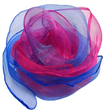 Whakano 20 paños cuadrados de gasa de 60 cm, de dos colores, para hacer malabares, para hacer malabares, danza, sensoriales, azul real, lila, rojo