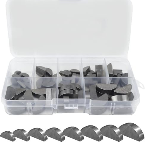 Set di cunei a molla a disco, a mezzaluna, 3-4-5-6 mm, set di molle a disco, 80 pezzi, per volano, pulegge albero motore