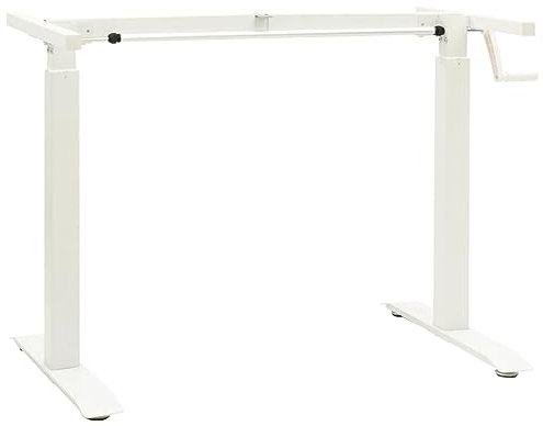 Homgoday Manueller höhenverstellbarer Stehpultrahmen, Handkurbel, weiß, Büroschreibtische, Computertisch, Arbeitsplatz, Arbeitszimmer, Schreibtisch für Zuhause, Büro, Schlafzimmer, Möbel