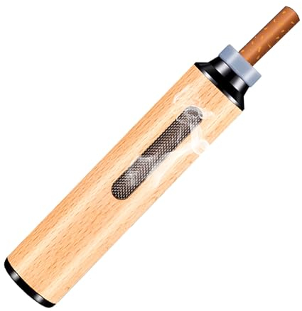 YJFY 1 set di posacenere tascabile, in legno, per sigarette, in legno, portatile, 5 sacchetti per sigarette, per l'uso al lavoro, in auto e in viaggio (colore legno grezzo)