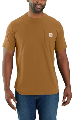 Carhartt Men's Standard Force Relaxed Fit Midweight Short-Sleeve Pocket T-Shirt, Carhartt Brown, Medium