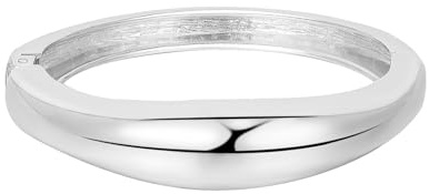 MILAKOO Chunky Wide Wrist Bracelet Silver Polished Stainless Steel Statement Minialist Thick Bangle Gifts