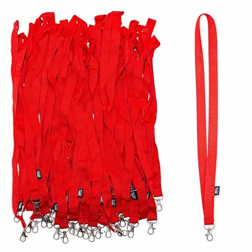 50 recycelte Namensschildhalter für Namensschilder, rot, Standar