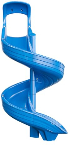 Beuta Playground Slide for Kids - Big Spiral Outdoor Slide Attachment for Treehouse or Deck - Plastic Playset Slide for Playground or Backyard with Open Twisty Design - Exit Left - 7 ft - Blue