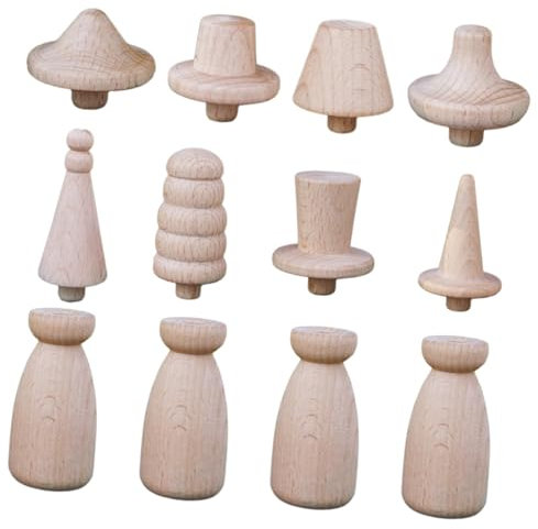 HAPINARY Set Di Bambole Pioli Di Legno Fai-da-te Grezze E Non Finite Per Artigianato Artistico E Creazioni Manuali