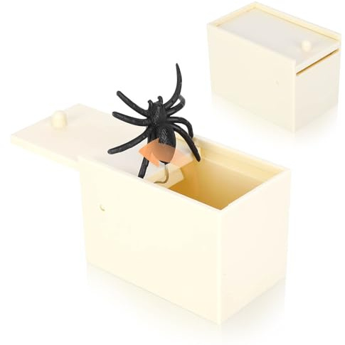 mumisuto Spider Prank Box Toy, Spider in a Box Prank, Simulation Fake Plastic Spider Box Funny Trick Prank Fun Joke Toy Gift for Kids Halloween April Fool's Day