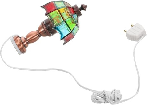 KOMBIUDA Miniatur-tischlampe Für Puppenhaus Led-licht Mit Farbenfrohem Retro-Design Maßstab Bezaubernde Beleuchtung Für Miniatur-räume Einfache Installation Mit Ministecker Für Puppenhaus-d