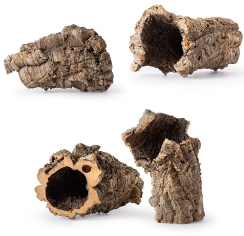 Galápagos (05505) Natural Cork Bark for Reptiles – Ideal for Bearded Dragons, Snakes, and Geckos – Climbing Accessory for Terrariums, Turtle Tanks, and Bird Cages, Tube 7” – 9”, Natural