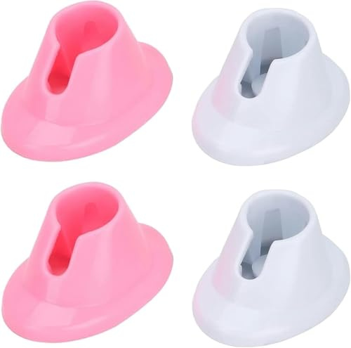 4 soportes de goma suave para esmalte de uñas, soporte de esmalte de uñas, organizador de arte de uñas, herramientas de manicura para diseño de salón de arte (rosa y blanco)