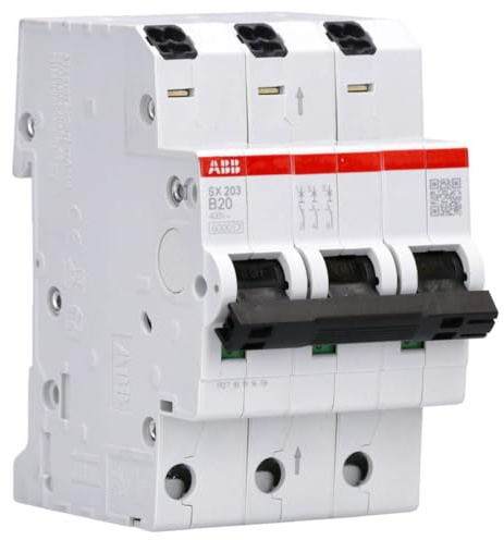ABB SX203-B20 Sicherungsautomat FlexLine B-Charakteristik 20A 3P 6kA | LS-Schalter mit Push-in-Klemmen, 3-polig, 400V AC, kompatibel mit PSX-Phasenschiene 2CDS253003R0205