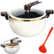 Mini Olla a presión, Olla de presión de calefacción rápida 8L con manijas de Cerradura, línea de Bolsa Antiadherente con Tapa y Cuchara Transparente de Pareja para Gas, inducción, Estufas eléctr..