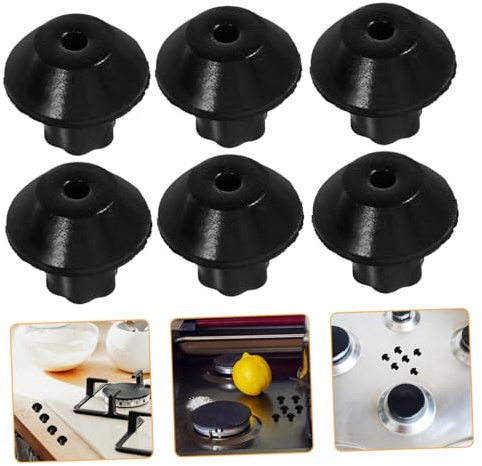 16pcs Black Rubber Stove Grate Feet Replacement Anti-slip