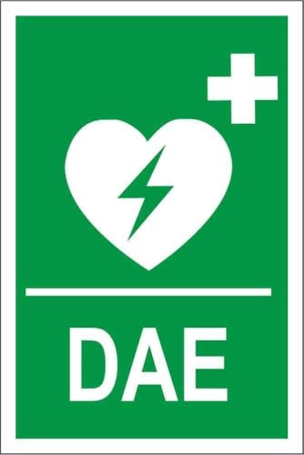 M-ITALY CARTELLO SEGNALETICO - DAE DEFIBRILLATORE - Adesivo Extra Resistente, Pannello in Forex, Pannello In Alluminio (Alluminio, 30x42 cm)