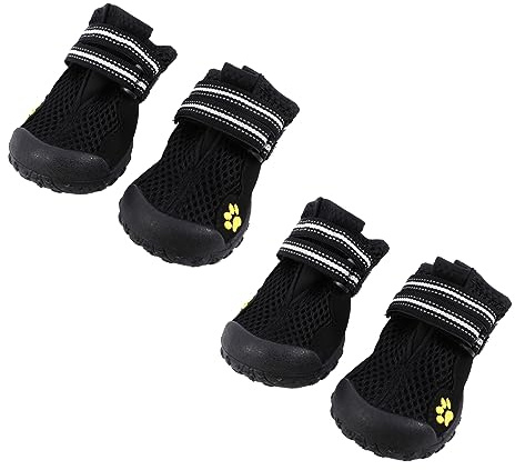 VILLFUL Hundestiefel Für Große Hunde Verstellbar Atmungsaktiv Mesh Mit Rutschfester Sohle Outdoor Pfotenschutz Haustierschuhe Für Bergsteigen Und Spaziergänge
