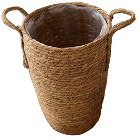 AKOOSY Maceta Tejida de Paja Grande para Flores, Estilo Nórdico