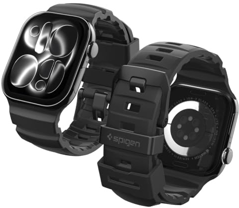 Spigen Correa WBS2 para Apple Watch Ultra 3/2/1, Series 11/10 | Correa silicona, hebilla metal, antitranspirante para deporte y diario para Apple Watch 49/46/45/44/42mm